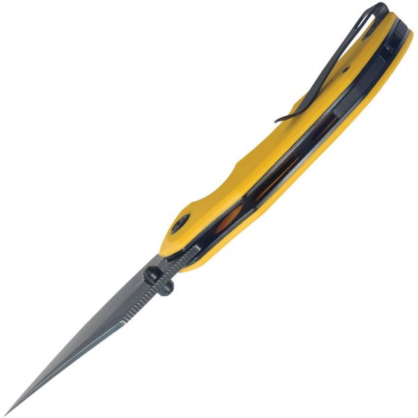 Kubey Ceto Camp Linerlock - Yellow G10 Clip Point