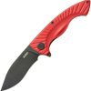 Kubey Timberwolf Linerlock - Red G10 Stonewash