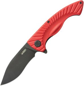 Kubey Timberwolf Linerlock - Red G10 Stonewash