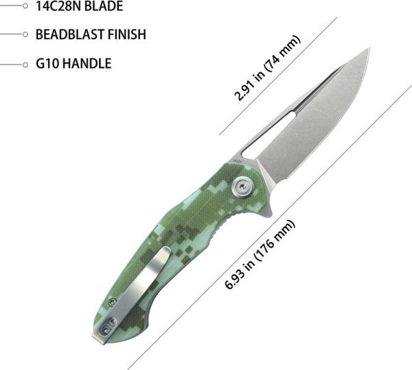 Kubey Dugu Linerlock Camo G10 Extended Tang