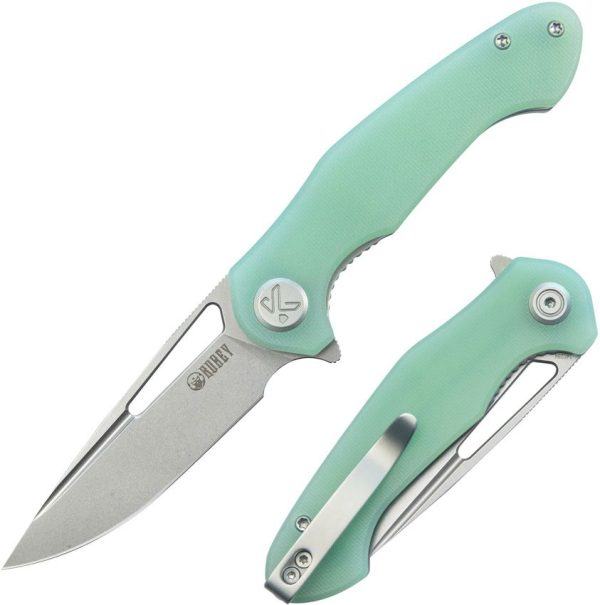 Kubey Dugu Linerlock Jade G10 Stonewash