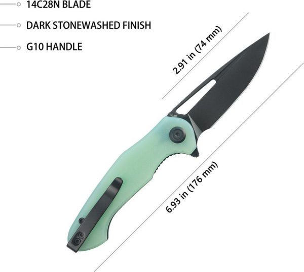 Kubey Dugu Linerlock Jade G10 BlackWash
