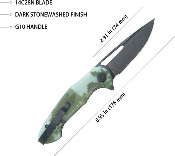 Kubey Dugu Linerlock Digital Camo G10