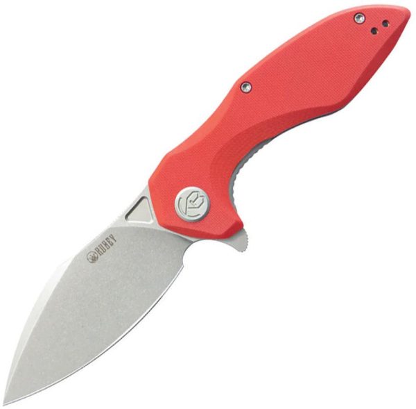 Kubey Noble Linerlock Red G10 Stonewash