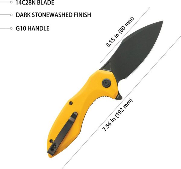 Kubey Noble Linerlock Black Yellow G10