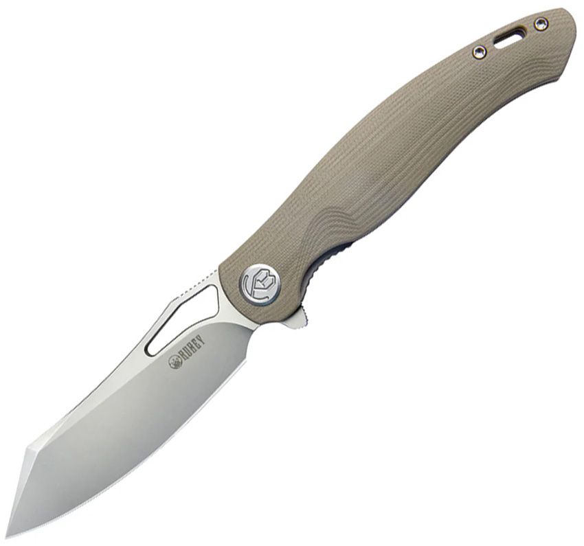 Kubey Drake Linerlock Folding Knife 3.75" AUS-10A Tan G10