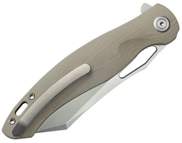 Kubey Drake Linerlock Tan G10 Bead Blast