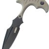 Kubey Medusa Push Dagger Tan G10 - 3.7 inch Blade