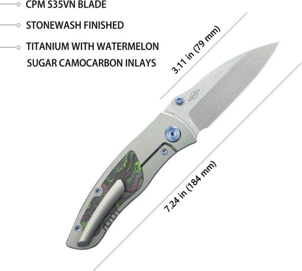KB Knives Vertigo Framelock 3.13" S35VN Camo Carbon Folding Knife