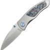 KB Knives Vertigo Framelock Folding Knife 3.13" S35VN Wharncliffe Gray Titanium