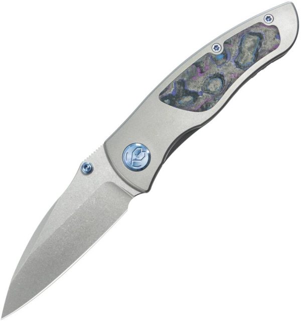 KB Knives Vertigo Framelock Folding Knife 3.13" S35VN Wharncliffe Gray Titanium