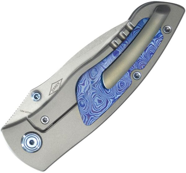 KB Knives Vertigo Framelock Folding Knife 3.13" S35VN Stonewash Wharncliffe