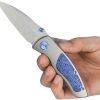 KB Knives Vertigo Framelock Folding Knife 3.13" S35VN Stonewash Wharncliffe