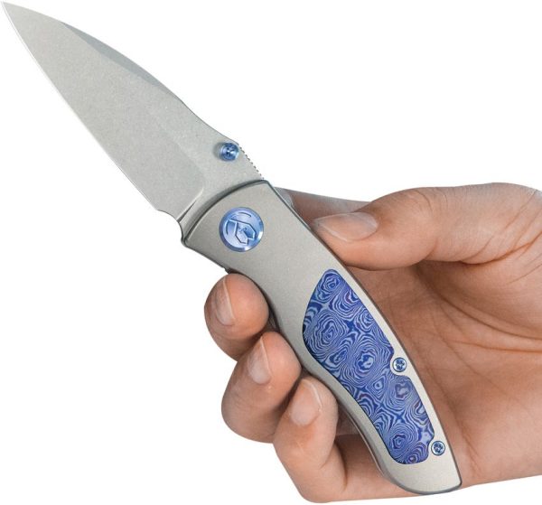KB Knives Vertigo Framelock Folding Knife 3.13" S35VN Stonewash Wharncliffe