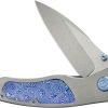 KB Knives Vertigo Framelock Folding Knife 3.13" S35VN Stonewash Wharncliffe