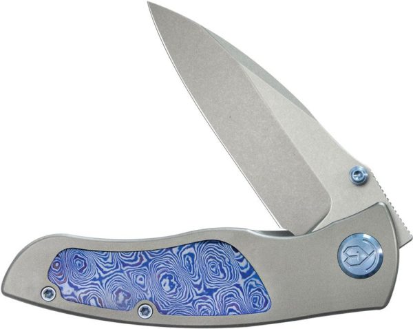 KB Knives Vertigo Framelock Folding Knife 3.13" S35VN Stonewash Wharncliffe