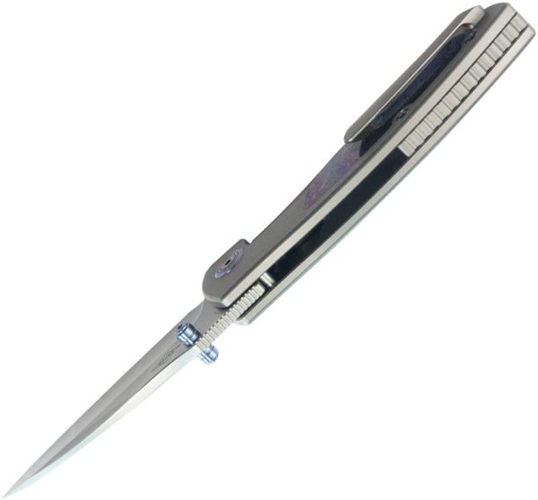 KB Knives Vertigo Framelock Folding Knife 3.13" S35VN Stonewash Wharncliffe