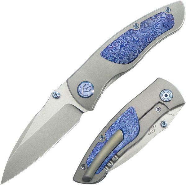 KB Knives Vertigo Framelock Folding Knife 3.13" S35VN Stonewash Wharncliffe