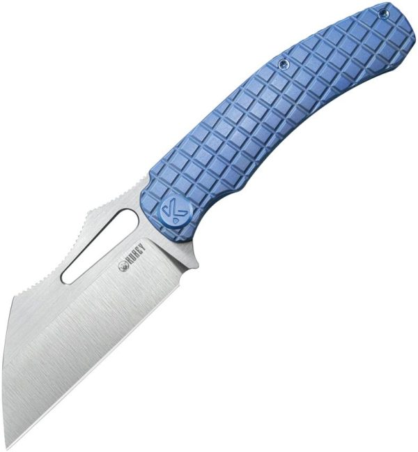 Kubey Sylow Framelock Blue Titanium - Wharncliffe
