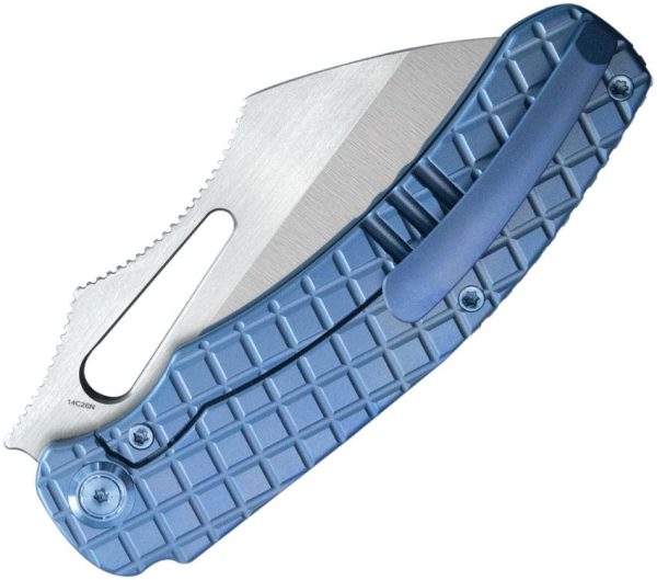 Kubey Sylow Framelock Blue Titanium - Wharncliffe
