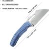 Kubey Sylow Framelock Blue Titanium - Wharncliffe