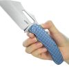 Kubey Sylow Framelock Blue Titanium - Wharncliffe