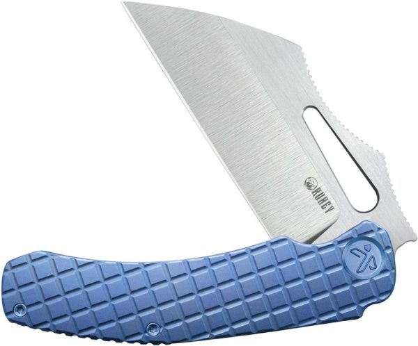 Kubey Sylow Framelock Blue Titanium - Wharncliffe