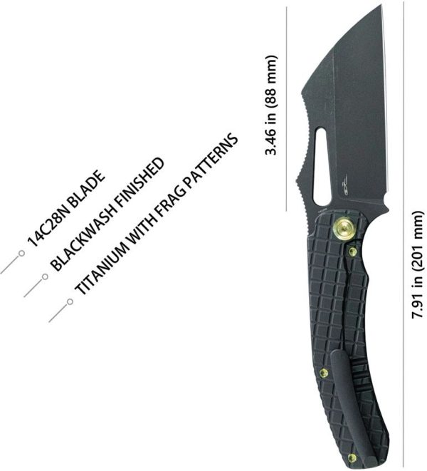 Kubey Sylow Framelock Black Titanium - Wharncliffe