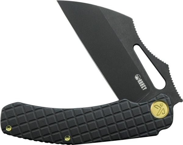 Kubey Sylow Framelock Black Titanium - Wharncliffe