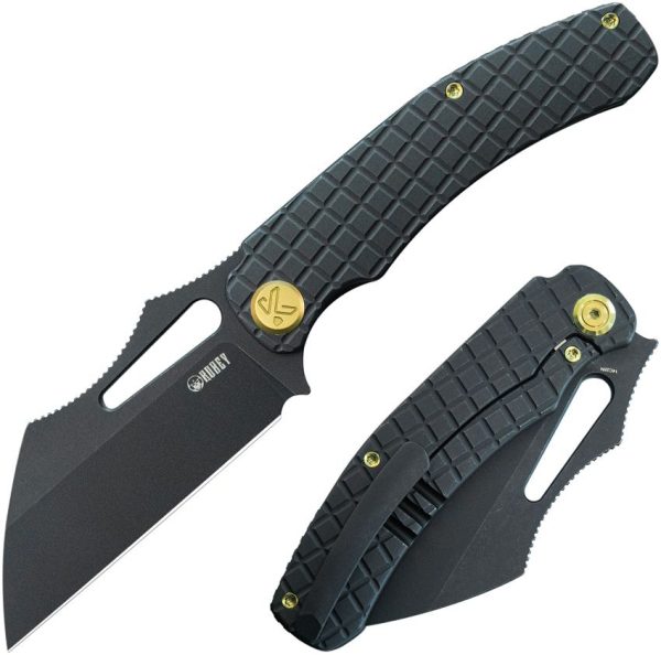 Kubey Sylow Framelock Black Titanium - Wharncliffe
