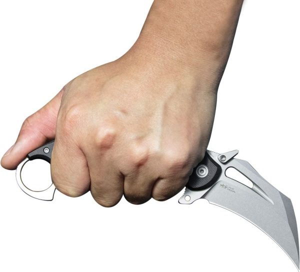 Kubey Wrath Karambit Linerlock Black G10