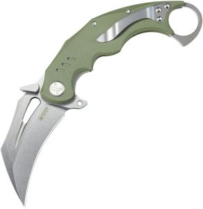 Kubey Wrath Karambit Linerlock - Green G10