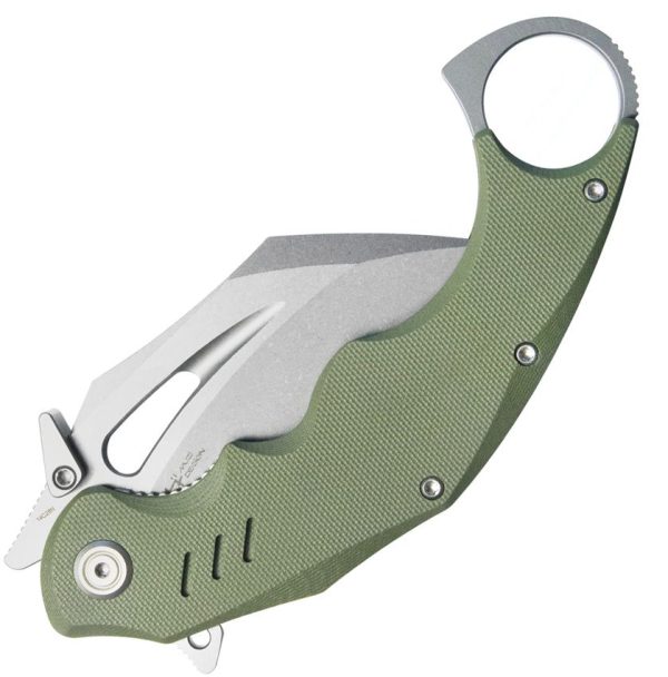 Kubey Wrath Karambit Linerlock - Green G10