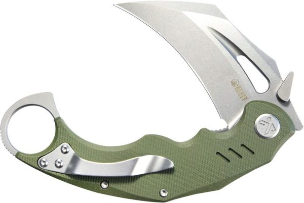 Kubey Wrath Karambit Linerlock - Green G10