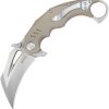 Kubey Wrath Karambit Linerlock - Tan G10