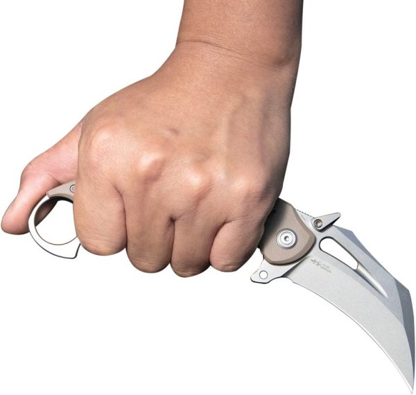 Kubey Wrath Karambit Linerlock - Tan G10