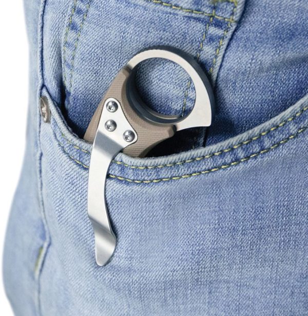 Kubey Wrath Karambit Linerlock - Tan G10