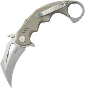 Kubey Mini Wrath Karambit - Tan G10