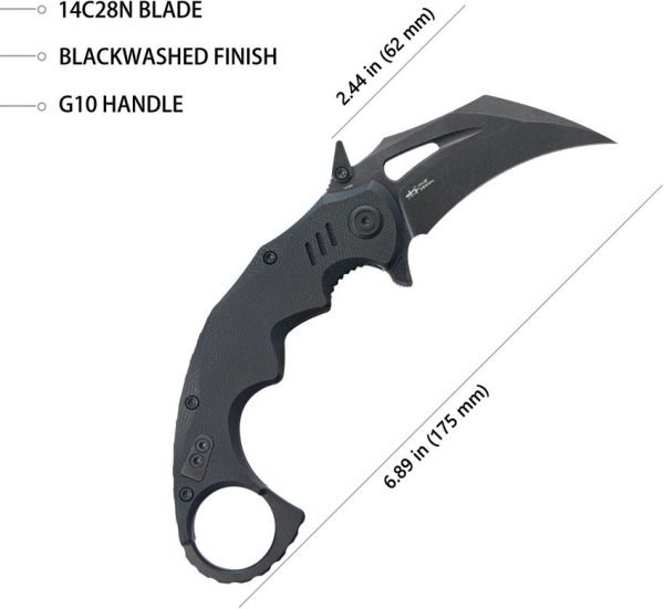 Kubey Mini Wrath Karambit - Black/Black