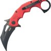 Kubey Mini Wrath Karambit Linerlock - Red G10