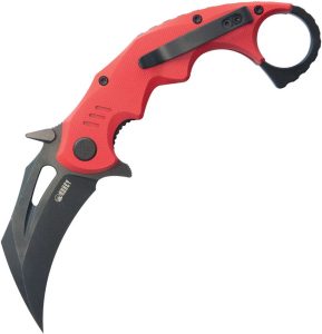 Kubey Mini Wrath Karambit Linerlock - Red G10
