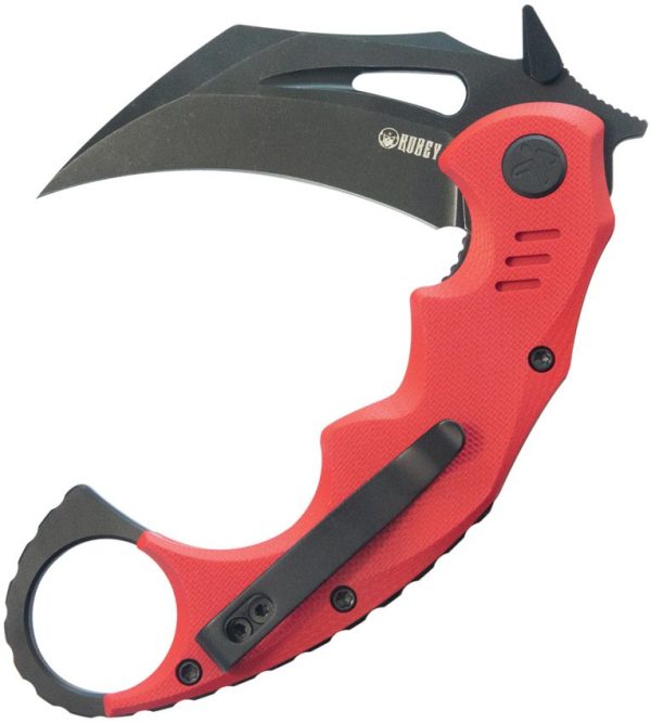 Kubey Mini Wrath Karambit Linerlock - Red G10