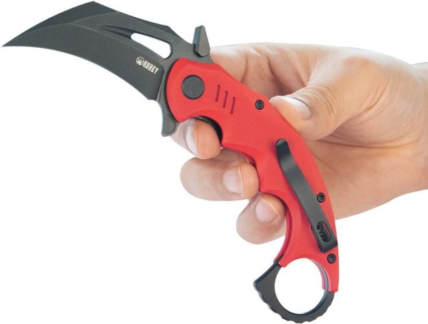Kubey Mini Wrath Karambit Linerlock - Red G10