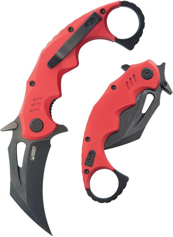 Kubey Mini Wrath Karambit Linerlock - Red G10