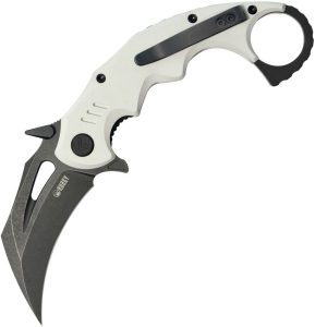 Kubey Mini Wrath Karambit Linerlock - White G10