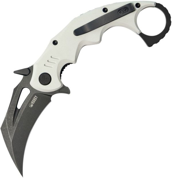 KUB262I.jpg Kubey Mini Wrath Karambit Linerlock - White G10