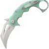 Kubey Mini Wrath Karambit Linerlock - Jade G10 Satin