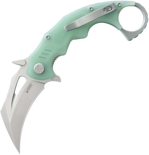 Kubey Mini Wrath Karambit Linerlock - Jade G10 Satin