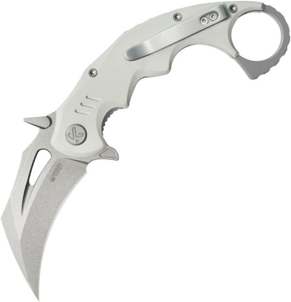 KUB262K.jpg Kubey Mini Wrath Karambit Linerlock - White Stonewash