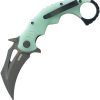 Kubey Mini Wrath Karambit Linerlock - Jade Black Oxide